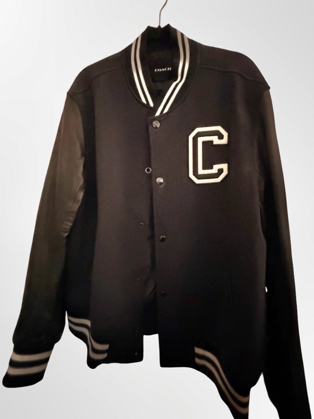 Coach Varsity Jacket with White Trim and 'C' Appliqué